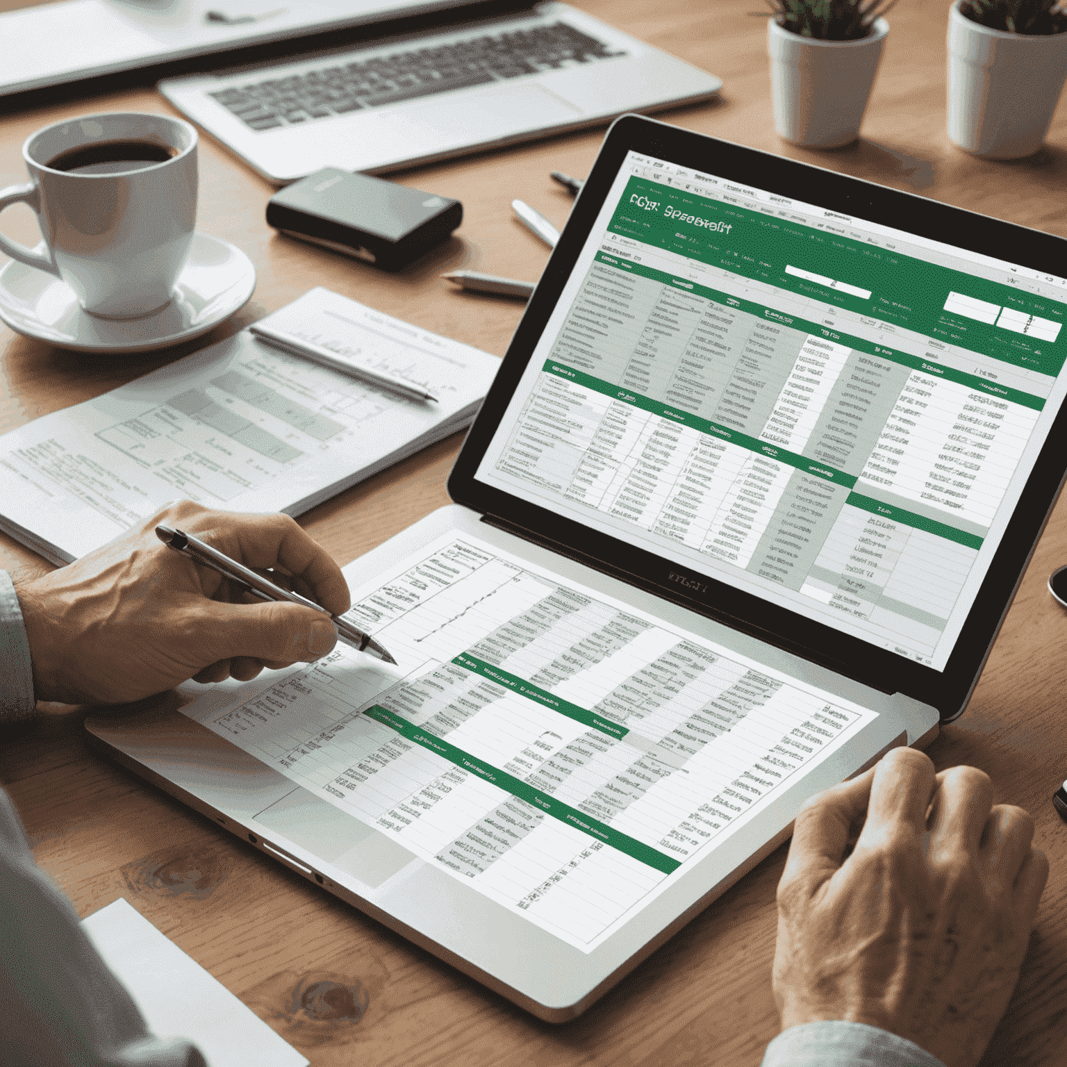 Illustration showing a PDF table being converted into an Excel spreadsheet