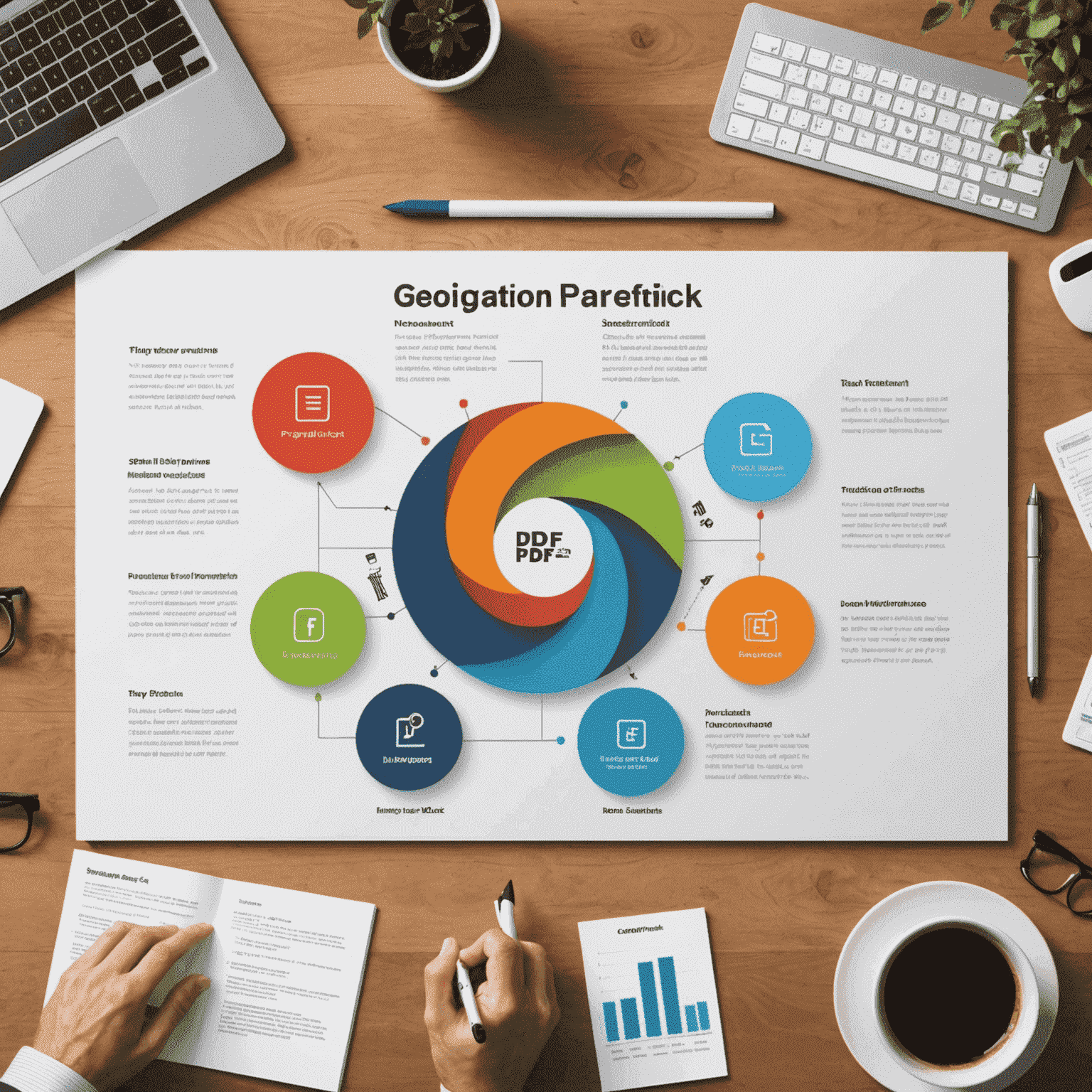 Illustration depicting a PDF presentation being transformed into a PowerPoint slide deck